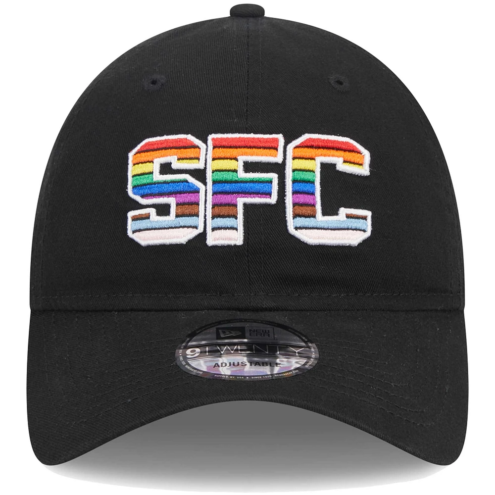 Men's New Era Black Seattle Sounders FC Pride 9TWENTY Adjustable Hat