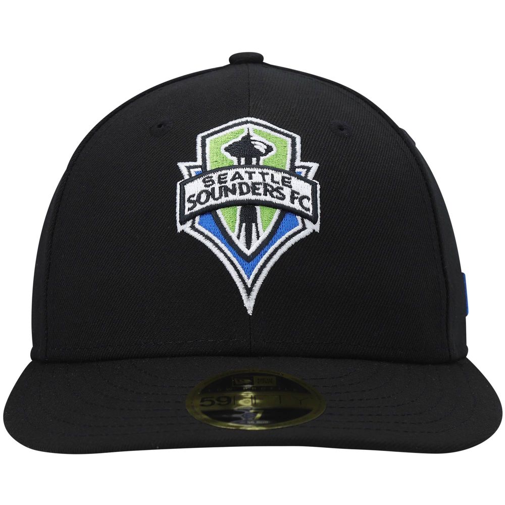 Men's New Era Black Seattle Sounders FC Primary Logo Low Profile 59FIFTY Fitted Hat