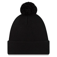 Men's New Era  Black Seattle Sounders FC  Wordmark Pom Cuffed Knit Hat