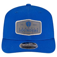 Men's New Era  Blue Seattle Sounders FC Labeled 9SEVENTY Trucker Stretch-Snap Adjustable Hat