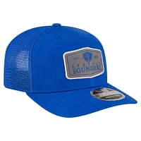 Men's New Era  Blue Seattle Sounders FC Labeled 9SEVENTY Trucker Stretch-Snap Adjustable Hat