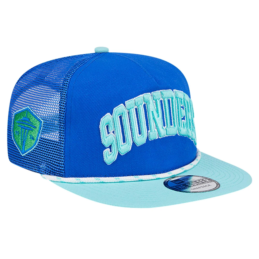 Casquette Snapback bleue Seattle Sounders FC Throwback Golfer New Era pour homme