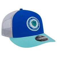 Men's New Era Blue Seattle Sounders FC Throwback Trucker Low Profile 9FIFTY Snapback Hat