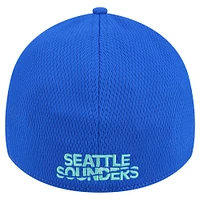 Men's New Era Gray/Blue Seattle Sounders FC Throwback 39THIRTY Flex Hat