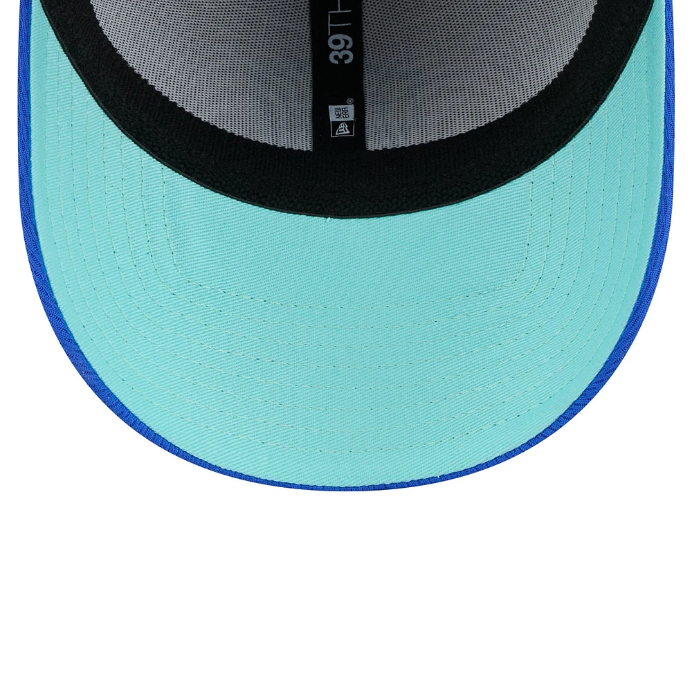 Casquette flexible New Era Seattle Sounders FC Throwback 39THIRTY pour hommes, gris/bleu