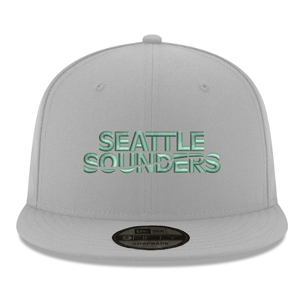 Casquette Snapback 9FIFTY Seattle Sounders FC Wordmark New Era pour homme, grise