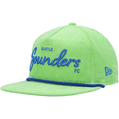 Casquette réglable golfeur en velours côtelé Seattle Sounders FC New Era pour homme