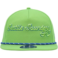 Casquette réglable New Era Rave Green Seattle Sounders FC Script Golfer pour hommes