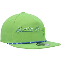 Casquette réglable New Era Rave Green Seattle Sounders FC Script Golfer pour hommes