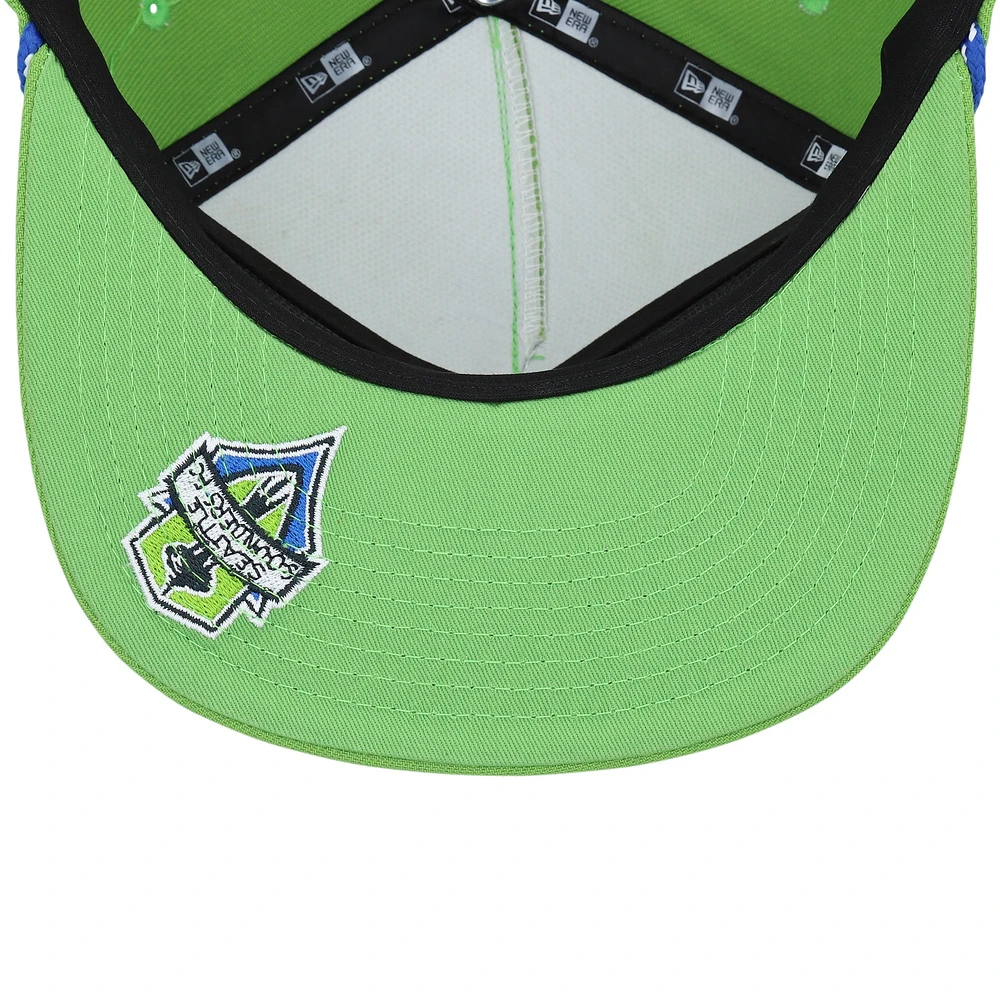 Men's New Era Rave Green Seattle Sounders FC Script Golfer Adjustable Hat