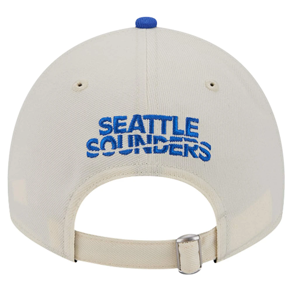 Men's New Era White Seattle Sounders FC 2024 Kick Off Collection 9TWENTY Adjustable Hat