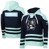 Sweat à capuche lacets pour homme, motif sport, bleu marine, Seattle Sounders FC, Hat Trick