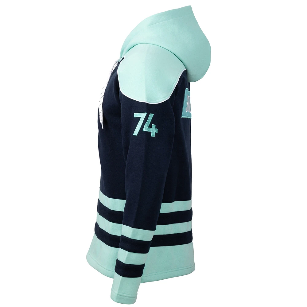 Sweat à capuche lacets pour homme, motif sport, bleu marine, Seattle Sounders FC, Hat Trick