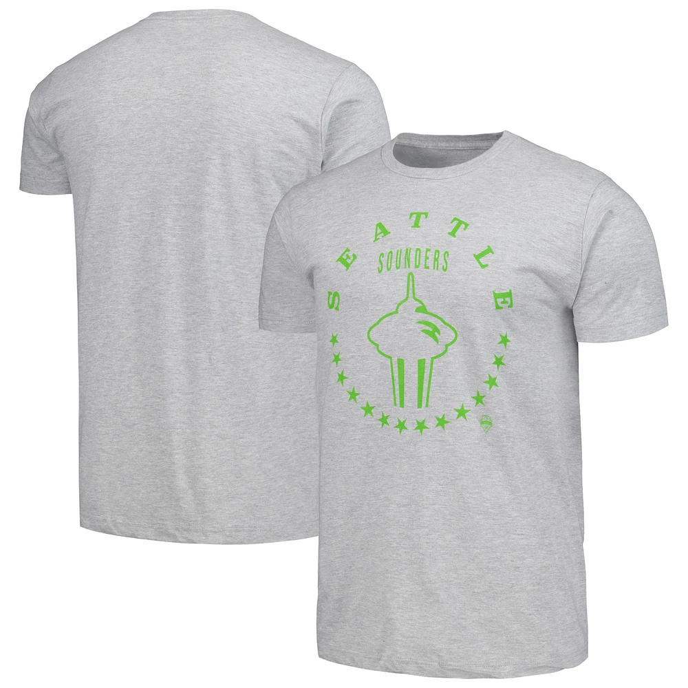 T-shirt Stadium Essentials Heather Grey Seattle Sounders FC Coin pour homme