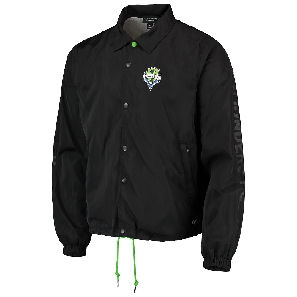 Veste à boutons-pression pour hommes The Wild Collective Seattle Sounders FC Coaches, noir