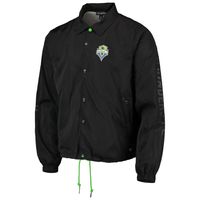 Men's The Wild Collective Black Seattle Sounders FC Coaches Full-Snap Jacket