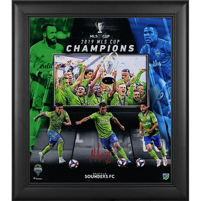 Nicolas Lodeiro Seattle Sounders FC Autographed Framed 15" x 17" 2019 MLS Cup Champions Collage 