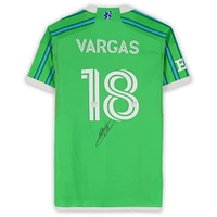 Obed Vargas Seattle Sounders FC Autographed Match-Used #18 Green adidas Jersey from the 2024 MLS Season - Size M