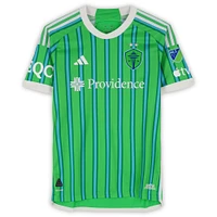 Obed Vargas Seattle Sounders FC Autographed Match-Used #18 Green adidas Jersey from the 2024 MLS Season - Size M