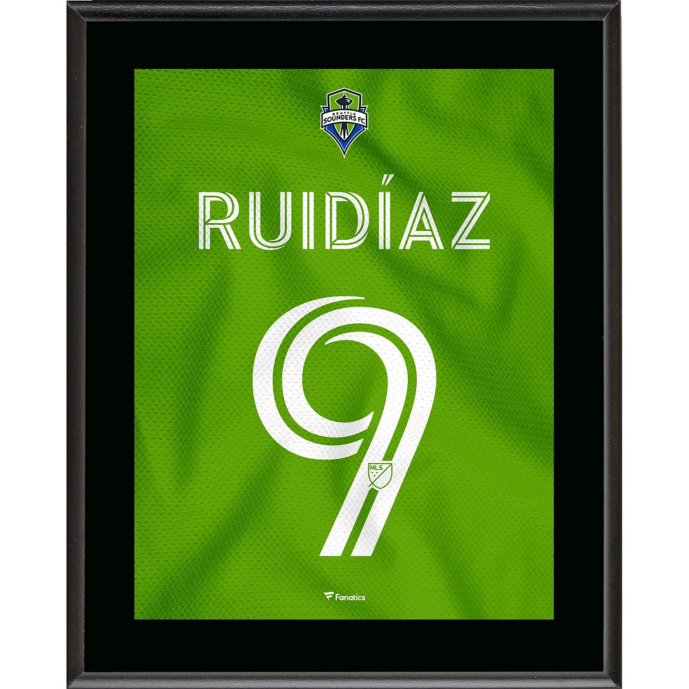 Raul Ruidiaz Seattle Sounders FC 10.5" x 13" Legacy Green Jersey Style Number 9 Sublimated Plaque