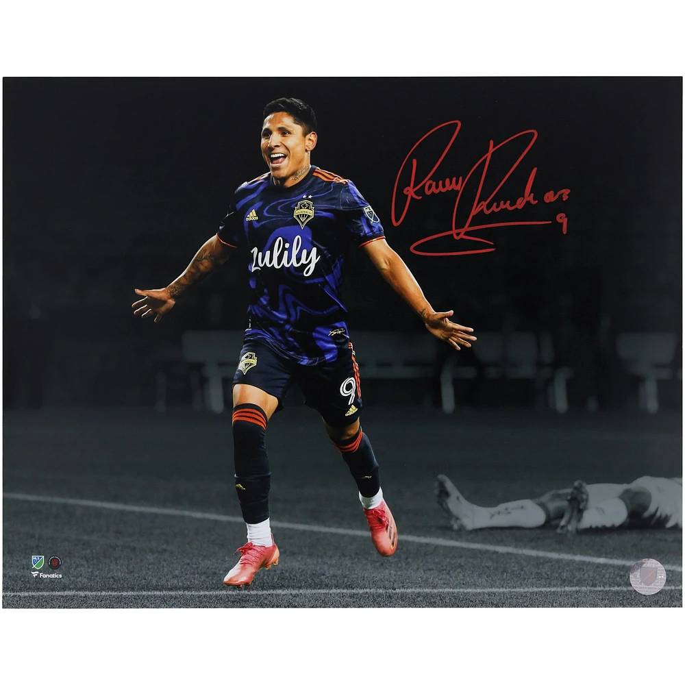 Raul Ruidiaz Seattle Sounders FC Autographed 11" x 14" Spotlight Photograph