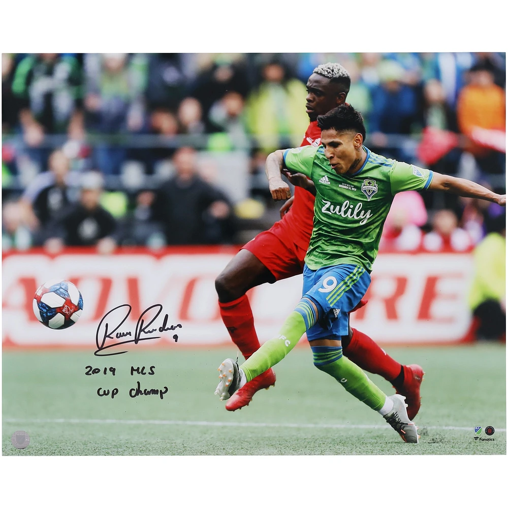 Raul Ruidiaz Seattle Sounders FC Autographed 16" x 20" 2019 MLS Cup Goal Photograph with "2019 MLS Cup Champ" Inscription
