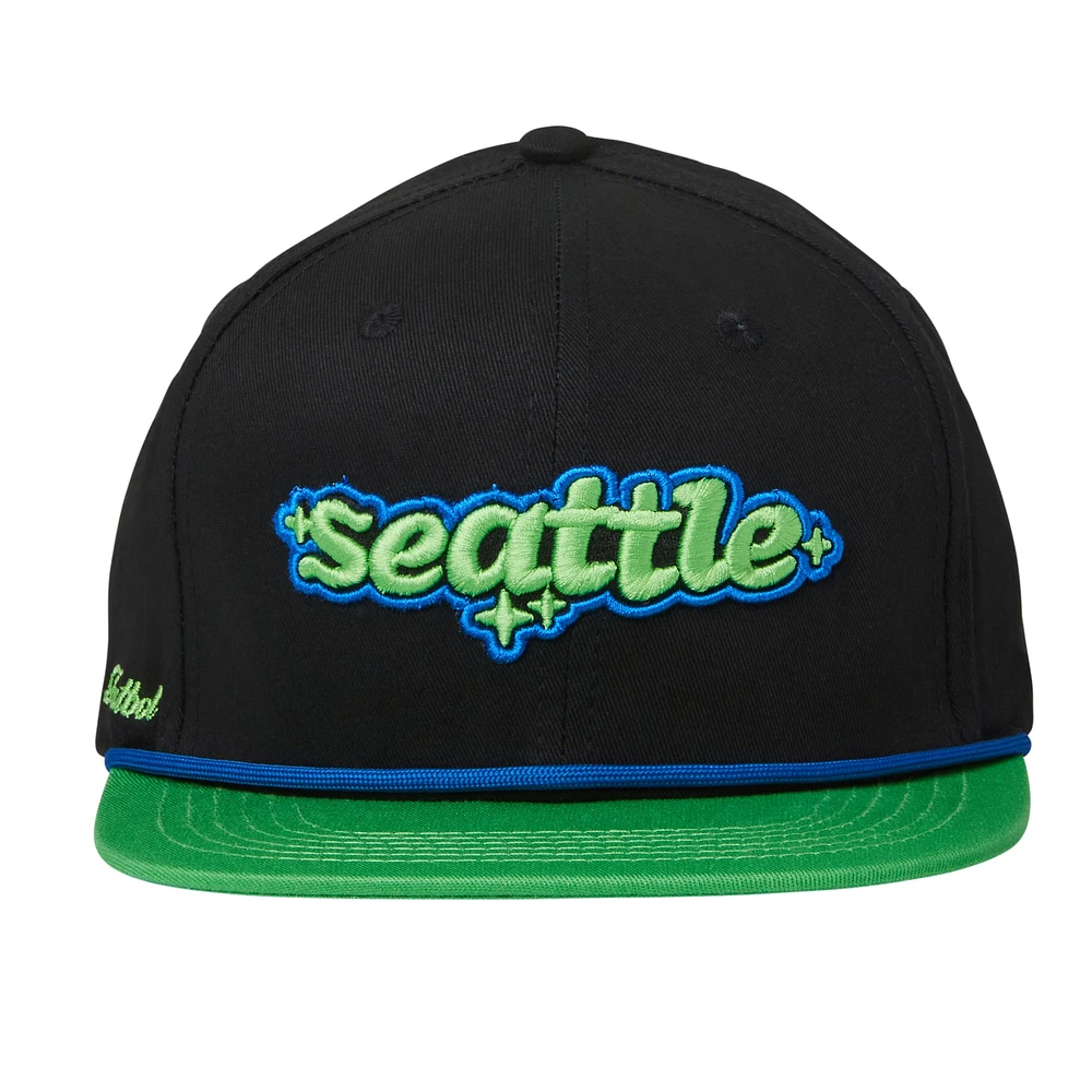 Unisex Live Breathe Futbol Black Seattle Sounders FC Snapback Hat