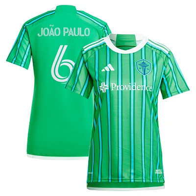 Maillot adidas pour femme Joao Paulo Green Seattle Sounders FC 2024 The Anniversary Kit Replica Player