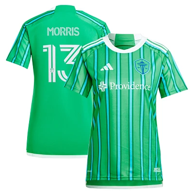 Maillot de joueur réplique adidas Jordan Morris Green Seattle Sounders FC 2024 The Anniversary Kit pour femme