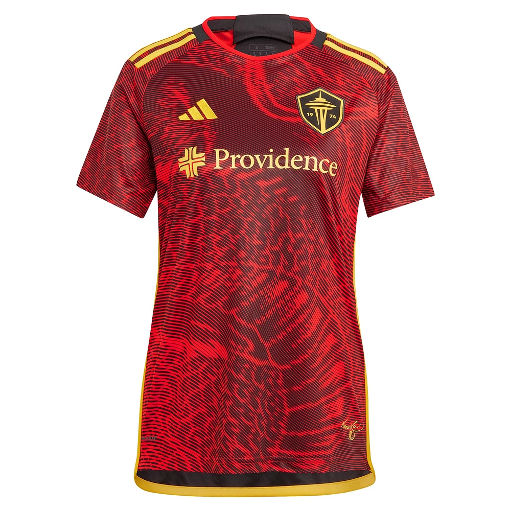 Maillot de joueur réplique Jordan Morris Red Seattle Sounders FC 2024 The Bruce Lee Kit pour femme