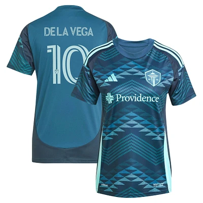 Women's adidas Pedro de la Vega Blue Seattle Sounders FC 2025 The Salish Sea Kit Replica Player Jersey