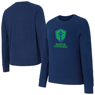 Sweat-shirt à manches longues Concepts Sport bleu Seattle Sounders FC Elevation Tri-Blend pour femme