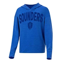 T-shirt à capuche manches longues Concepts Sport bleu Seattle Sounders FC Volley pour femmes