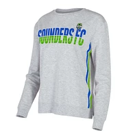 T-shirt à manches longues Concepts Sport gris Seattle Sounders FC Cedar Tri-Blend pour femmes