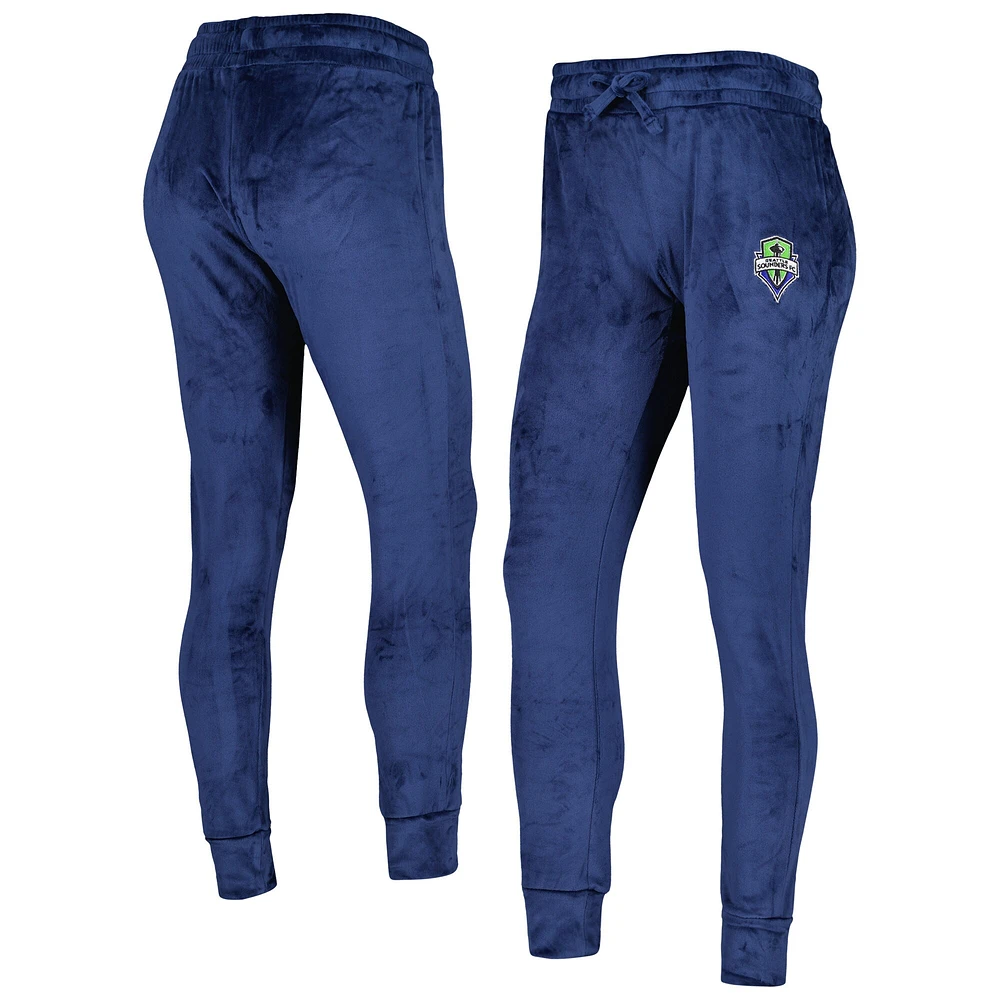 Pantalon à revers en velours Seattle Sounders FC Intermission Concepts Sport pour femme, bleu marine