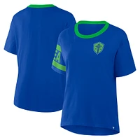 T-shirt bleu fanatiques pour femmes Seattle Sounders FC Defender Pairing Legacy