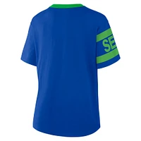 Women's Fanatics Blue Seattle Sounders FC Defender Pairing Legacy T-Shirt