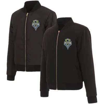 Seattle Sounders FC JH Design Women's Reversible Full-Zip Fleece Jacket - Black