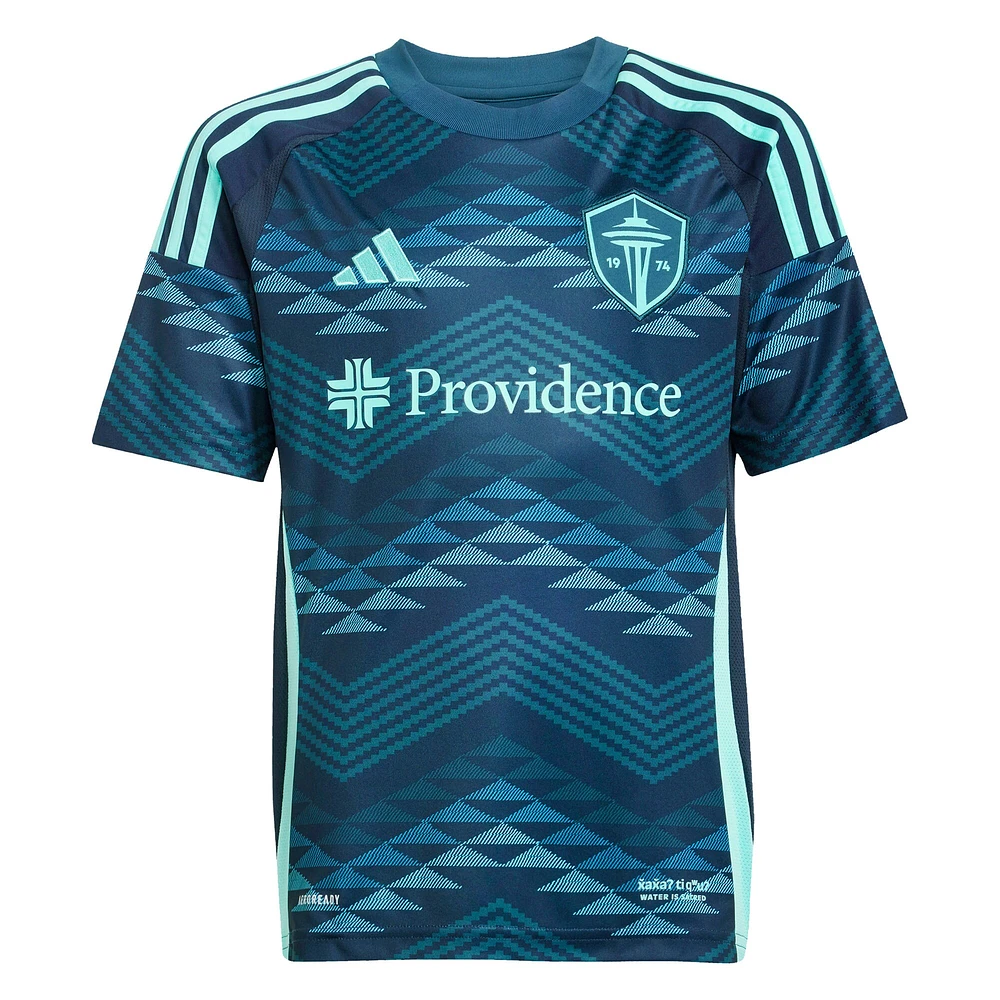 Maillot de joueur réplique du kit The Salish Sea 2025 des Seattle Sounders FC bleu Albert Rusnak pour jeunes adidas