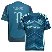 Maillot de joueur réplique du kit The Salish Sea 2025 des Seattle Sounders FC bleu Albert Rusnak pour jeunes adidas