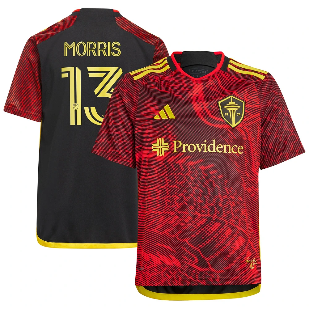 Maillot de joueur réplique pour jeunes adidas Jordan Morris rouge Seattle Sounders FC 2024 The Bruce Lee Kit