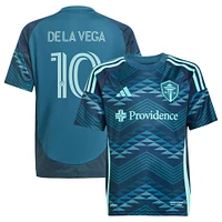 Maillot de joueur réplique du kit The Salish Sea 2025 bleu adidas Pedro la Vega pour jeunes Seattle Sounders FC