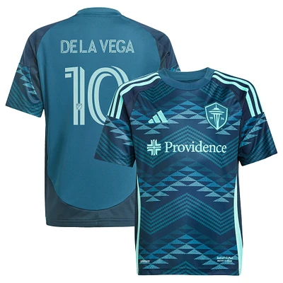 Maillot de joueur réplique du kit The Salish Sea 2025 bleu adidas Pedro la Vega pour jeunes Seattle Sounders FC