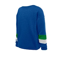 Youth Girls 5th & Ocean by New Era  Blue Seattle Sounders FC High-Low Crewneck Sweatshirt