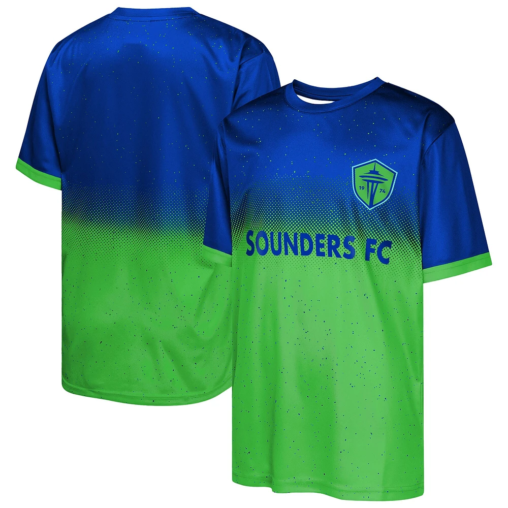 T-shirt bleu pour jeunes de l'équipe défense des Seattle Sounders FC