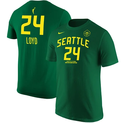 T-shirt avec nom et numéro Nike Jewell Loyd vert édition Seattle Storm Explorer pour homme