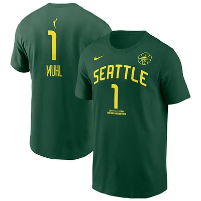 Men's Nike Nika Muhl Green Seattle Storm Explorer Edition Name & Number T-Shirt
