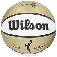 Ballon de basket-ball d'intérieur/extérieur Wilson doré et blanc autographié par Skylar Diggins-Smith Seattle Storm