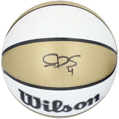 Ballon de basket-ball d'intérieur/extérieur Wilson doré et blanc autographié par Skylar Diggins-Smith Seattle Storm