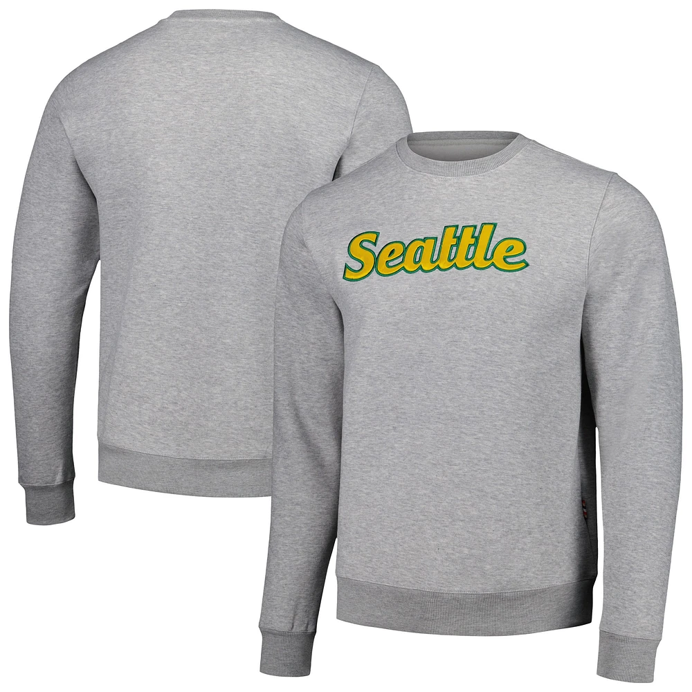 Unisex Kur8ted Heather Gray Seattle Storm Satin Stitch Core Pullover Sweatshirt